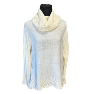 Designer Studio Originals Off White Bell Sleeve Cowl Neck Sweater Size M